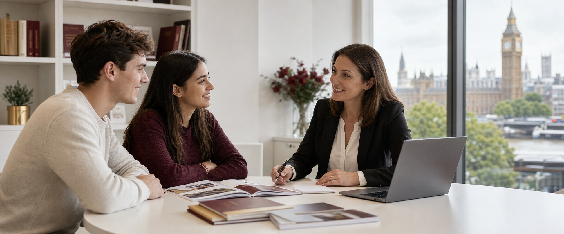 University advisor counselling prospective students about their study options